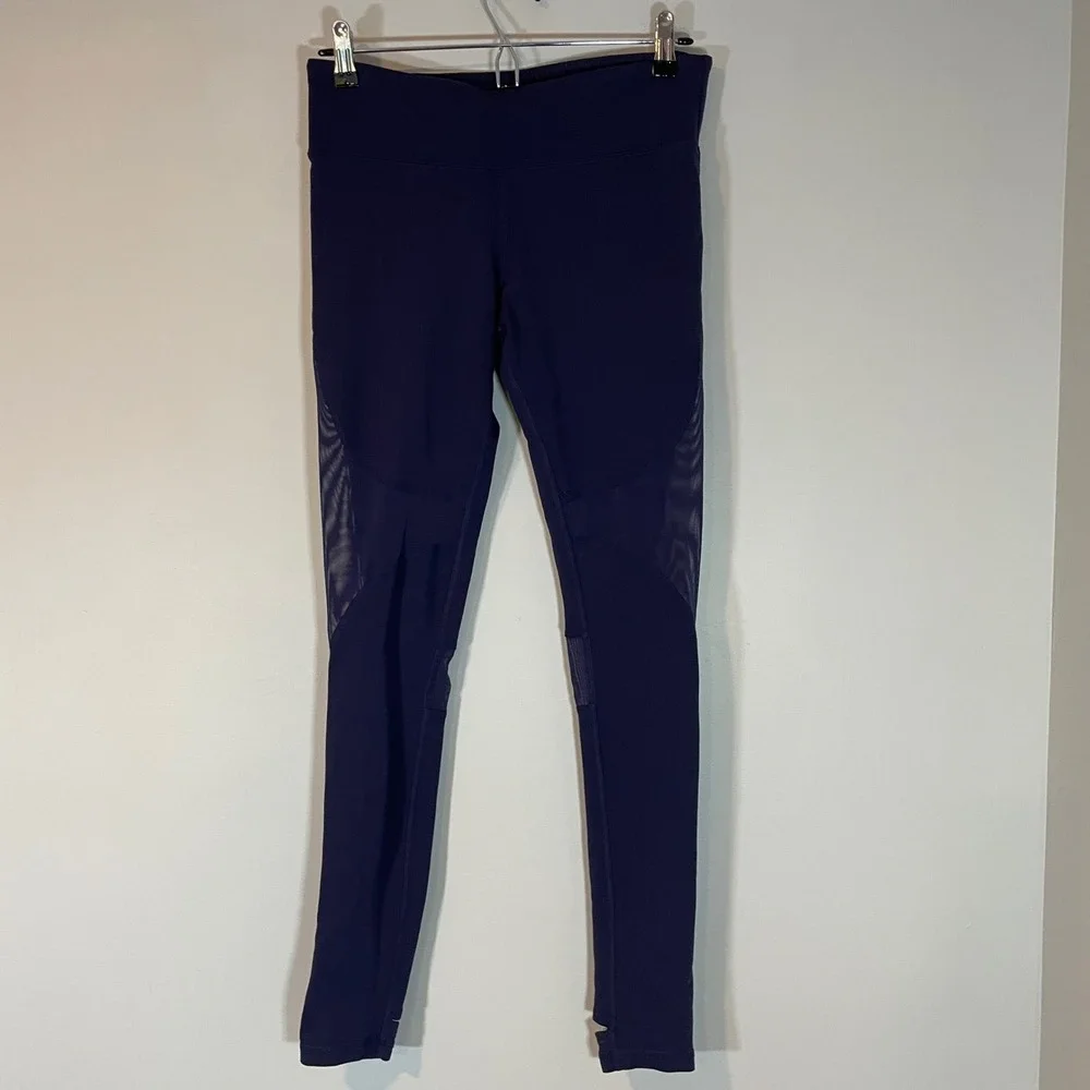 Alo‎ Yoga High Waist Coast Stirrup Legging Mesh Navy Blue Medium Full Length